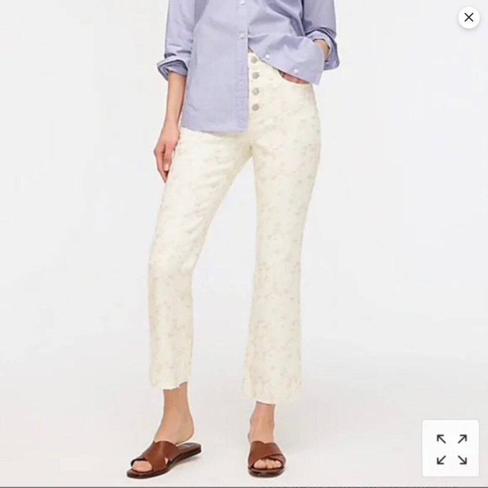 J.Crew 10” Demi-Boot Crop Eyelet Jean Size 28 NWOT